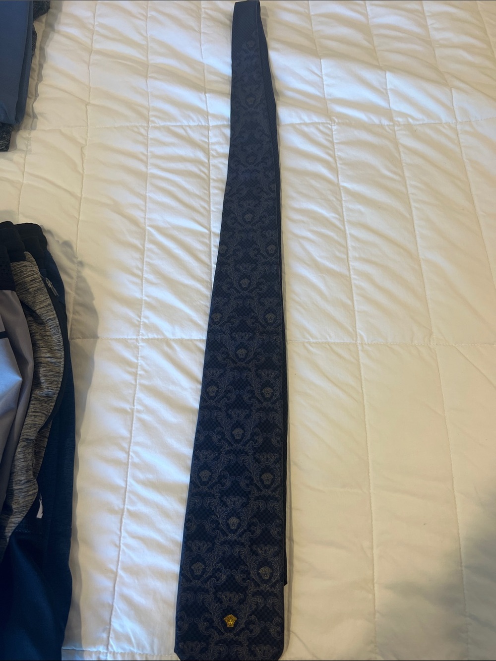 Gianni Versace Men's Dark Navy Patterned Tie
